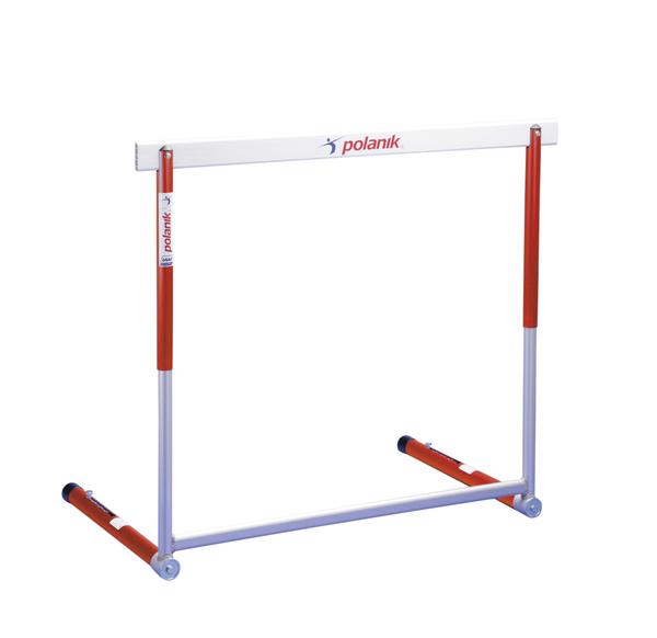 Polanik Wettkampfhürde, Stahl / Aluminium, 5-fache Höhenverstellung von 76,2 - 106,7 cm (IAAF-Nr. E-99-0157)