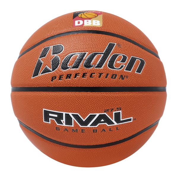 Basketball Baden Rival 27.5 mit DBB-Logo, orange, Spielball für Basketballspiele.