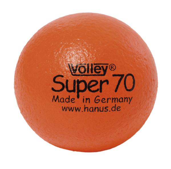 Oranger Volley Super 70 Ball aus Schaumstoff, hergestellt in Deutschland.