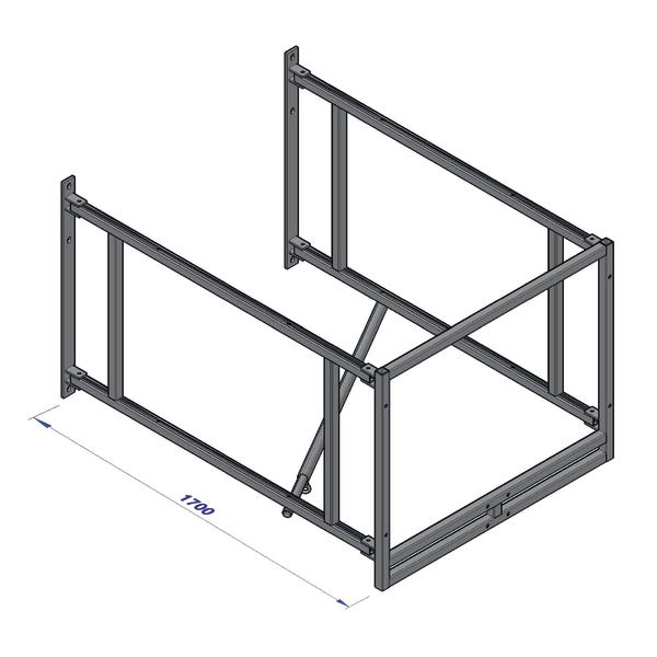 Sportco Basketball-Wandanlage 170, seitlich schwenkbar, Zielbrett 105 x 180 cm, MDF/Holzwerkstoff