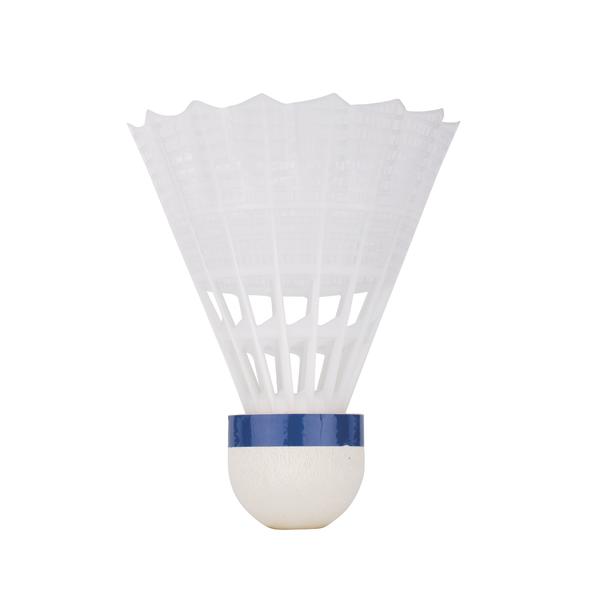 Yonex Mavis 350 Badmintonbälle, weißer Korb, blau/mittel