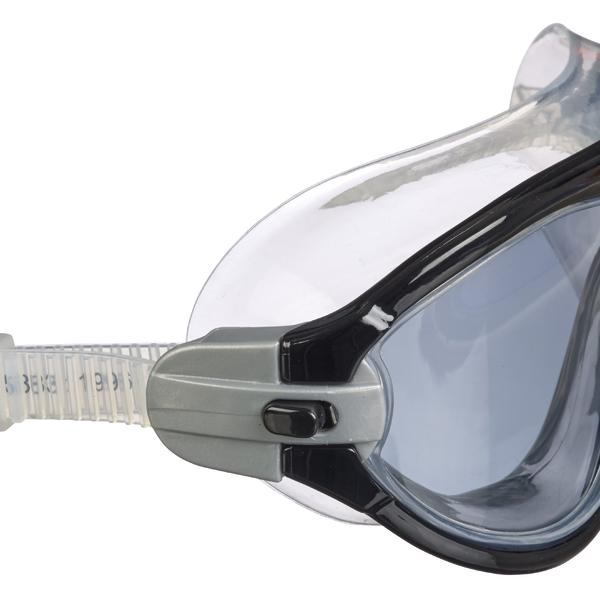 Taucherbrille mit klarem Glas und verstellbarem Silikonband für Wassersport und Tauchen.